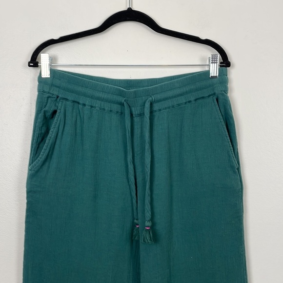 Vineyard Vine sweatpants women size Medium drawstring waist 2 pocket wide leg - Picture 3 of 7